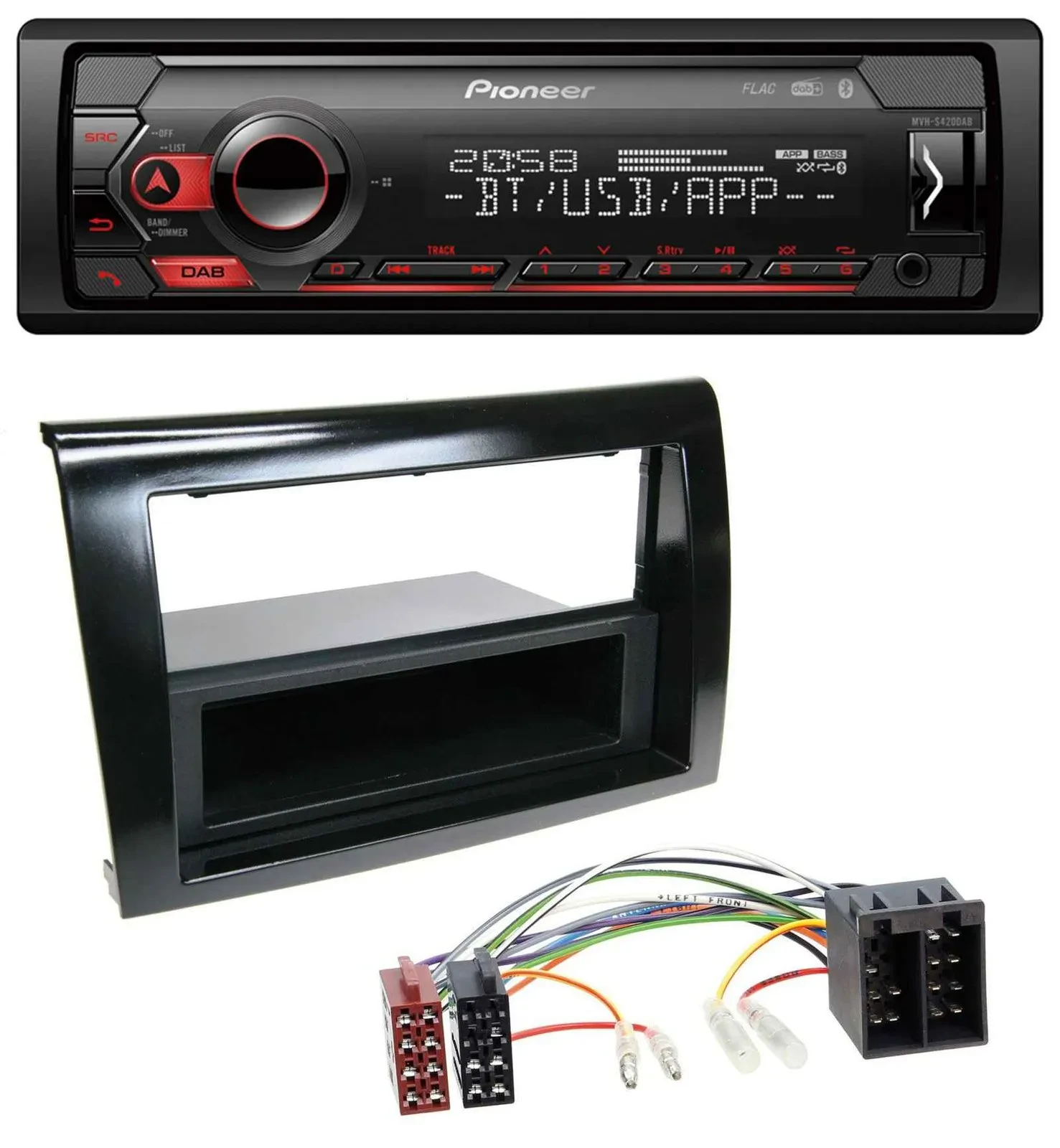 Pioneer MP3 USB DAB Bluetooth Autoradio für Fiat Bravo (ab 2007)