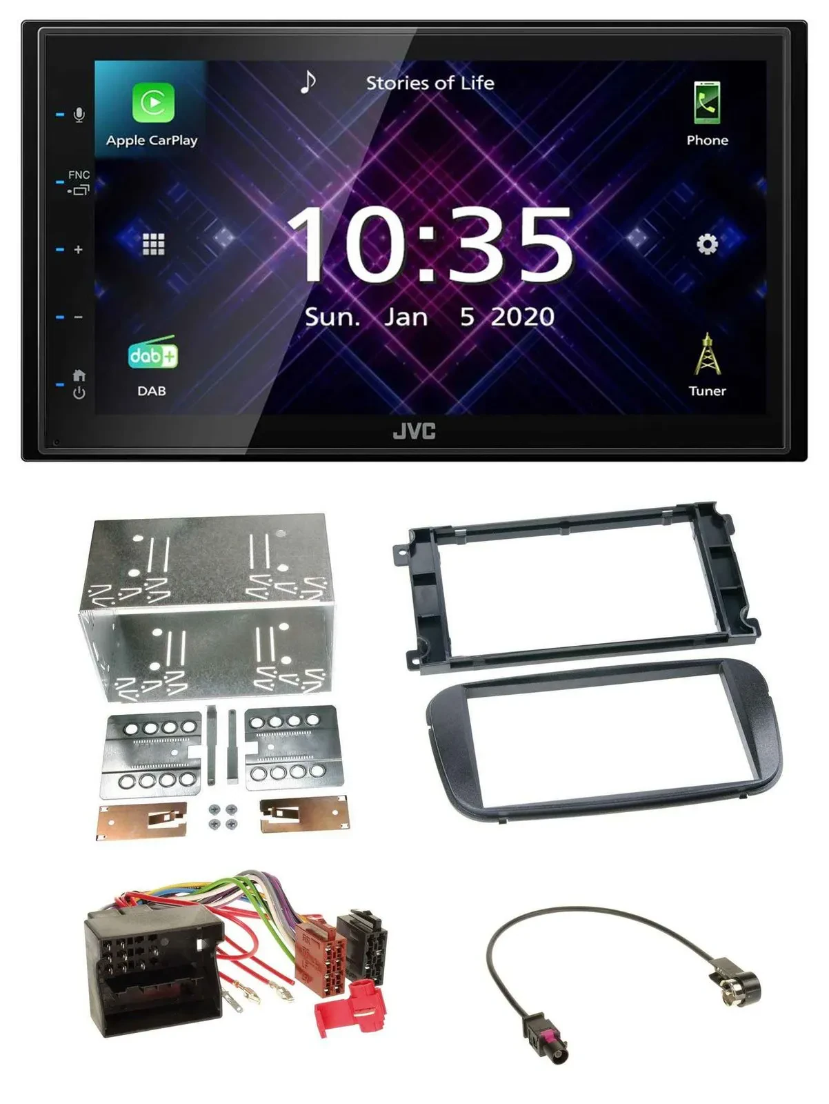 JVC DAB 2DIN MP3 Bluetooth USB Autoradio für Ford C-Max Galaxy Focus ab 2007 Pro
