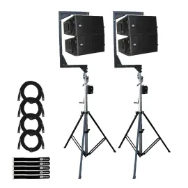 RCF HDL 10-A Line Array Module 4-Pack with (2) Crank Stands & Flybars