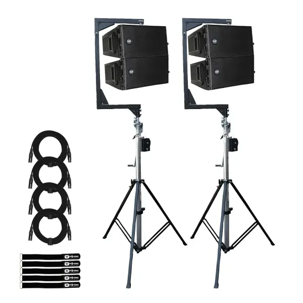 RCF HDL 10-A Line Array Module 4-Pack with (2) Crank Stands & Flybars