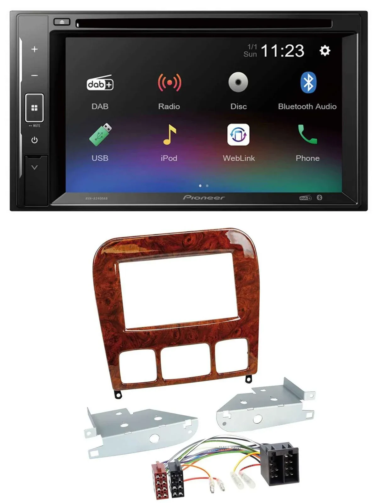 Pioneer Bluetooth MP3 USB 2DIN DAB DVD Autoradio für Mercedes S-Klasse 98-05 Hol