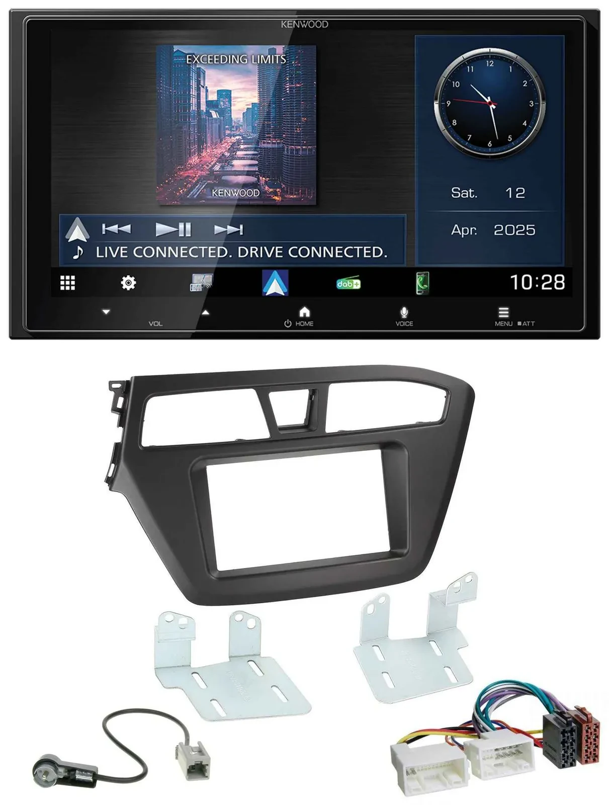 Kenwood Bluetooth 2DIN USB DAB MP3 Autoradio für Hyundai i20 (2014-2020)