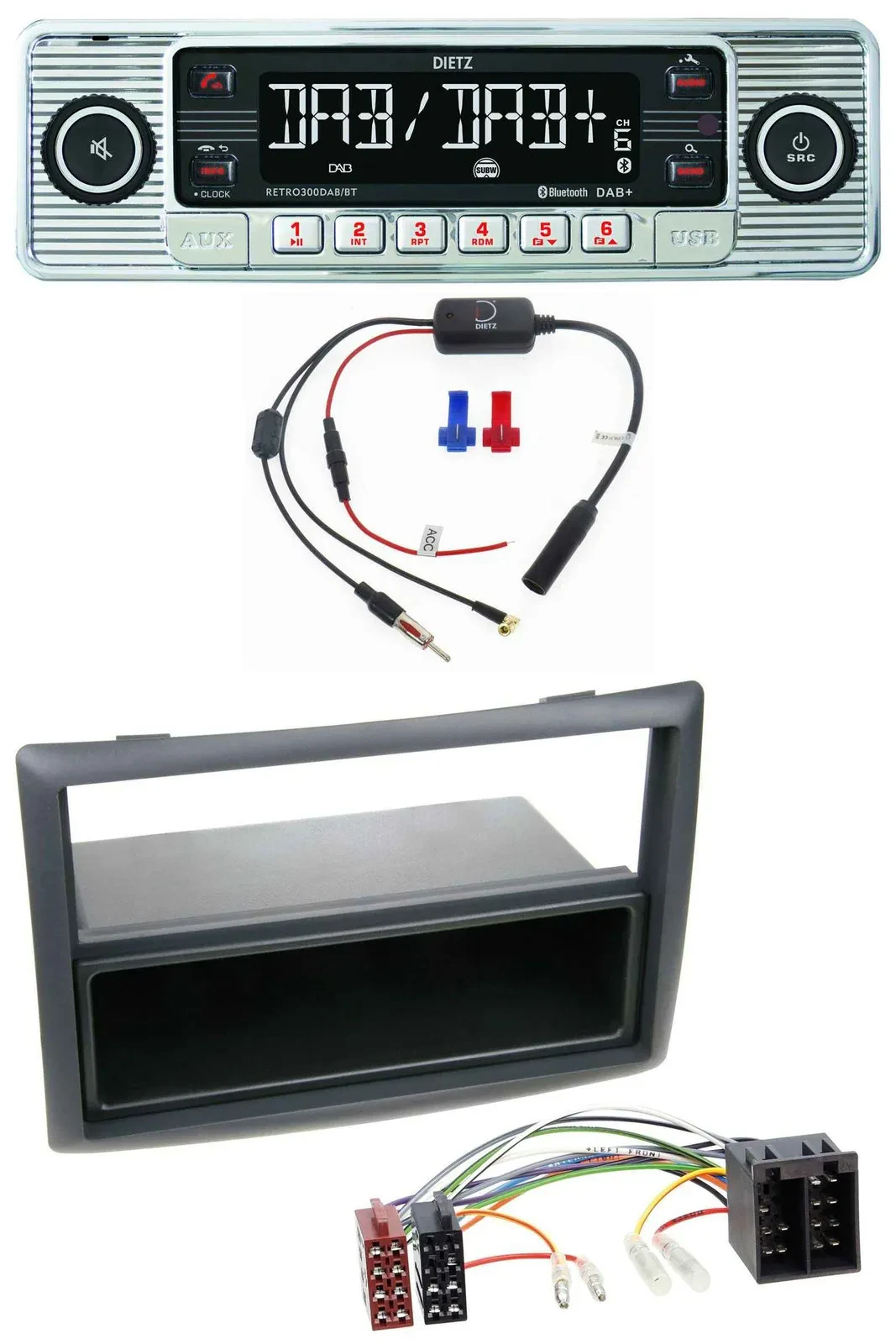 Dietz DAB USB MP3 Bluetooth Autoradio für Renault Megane Scenic ab 07 schwarz