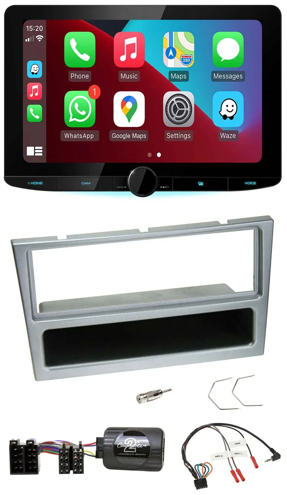 Kenwood Lenkrad USB DAB Bluetooth Autoradio für Opel Corsa C 2000-2004 silber