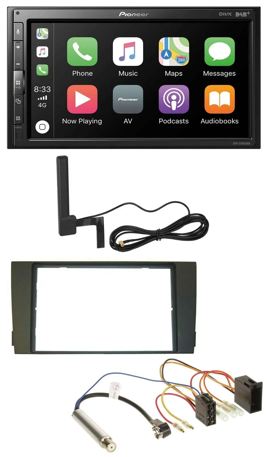 Автомагнитола для Audi A6 C5 2001–2005 Pioneer 2DIN USB Bluetooth DAB MP3 ISO