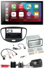 Pioneer USB Lenkrad DAB 2DIN Bluetooth Autoradio für Hyundai i10 2009-2013 schwa