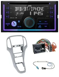 Автомагнитола для Opel Astra J (с 2009) JVC 2-DIN DAB Bluetooth CD MP3 USB платиново-серебристая