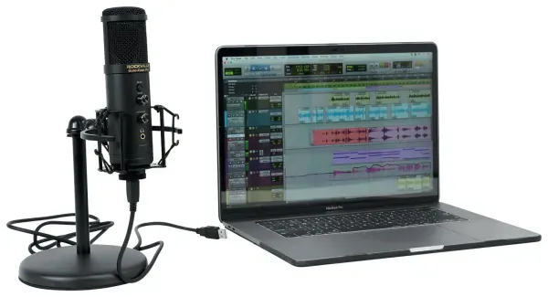 Rockville Solo-Cast Pro 24 bit 192Khz USB Computer Microphone PC Zoom Mic+Stand