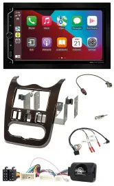 ESX 2DIN DAB USB Lenkrad Bluetooth Autoradio für Dacia ab 12 dunkelbraun