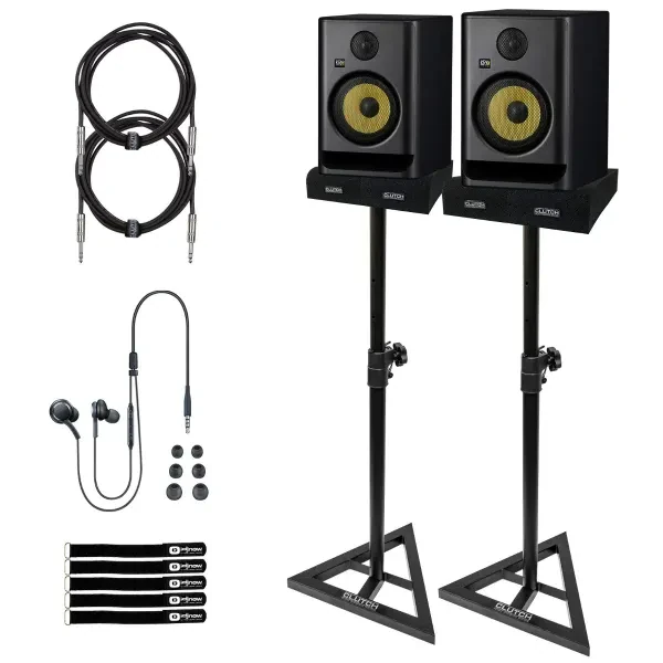 KRK Rokit RP7 G5 7" Studio Monitors 2-Pack with Stands & Cables