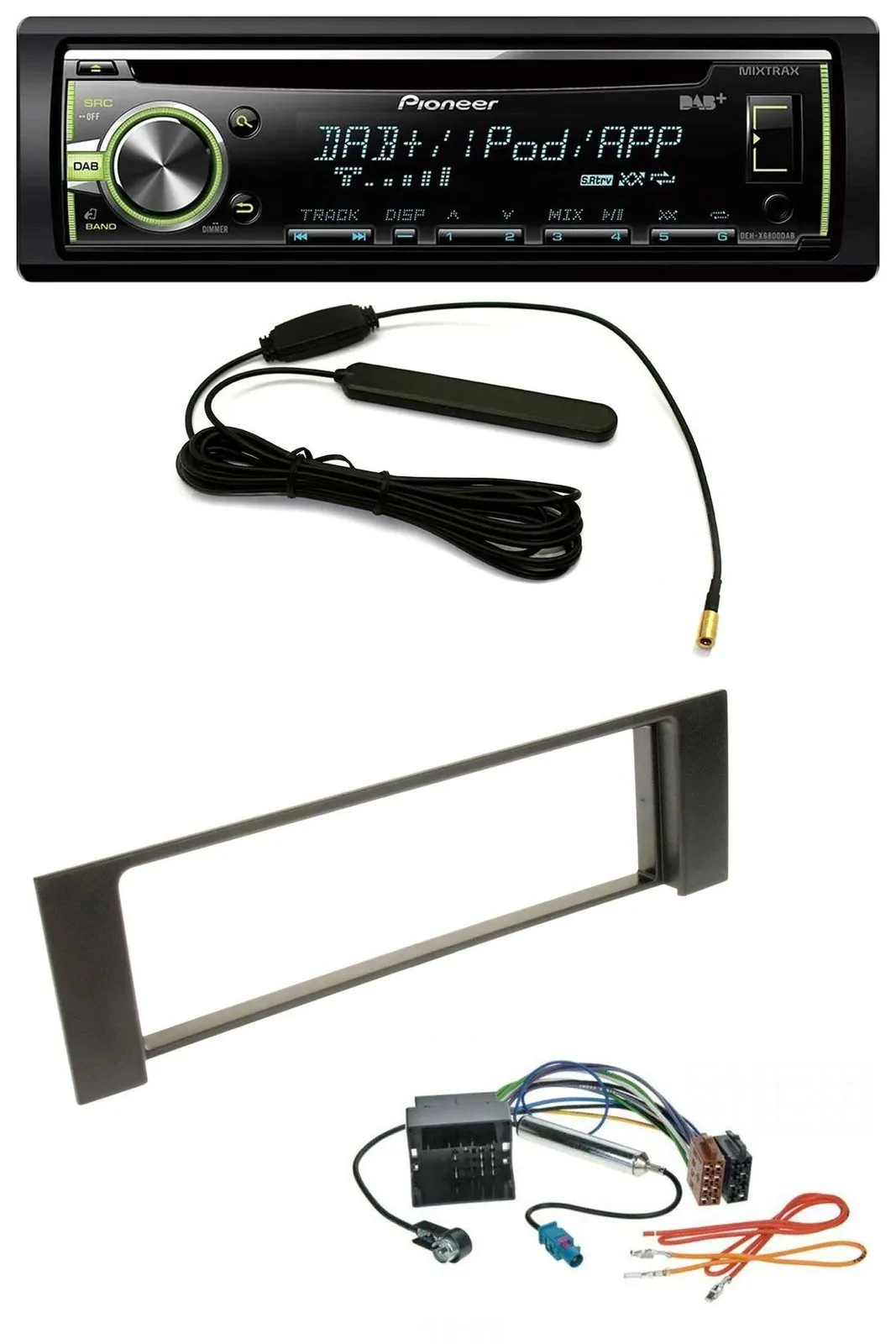 Pioneer MP3 USB CD DAB AUX Autoradio für Audi A4 00-04 B6 Quadlock Fakra