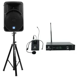 Rockville RPG15BT 15" Powered 1000w PA Speaker w/Bluetooth/Wireless Link+Headset