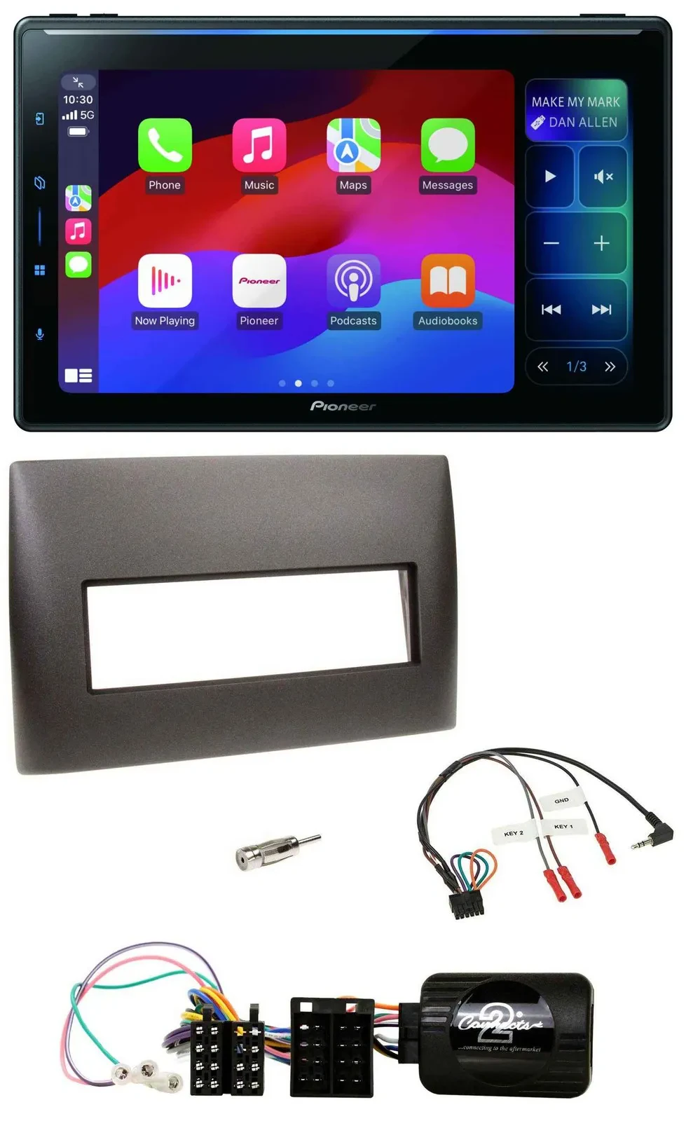 Автомагнитола Pioneer Bluetooth DAB USB для Fiat Stilo (2001–2007) черный