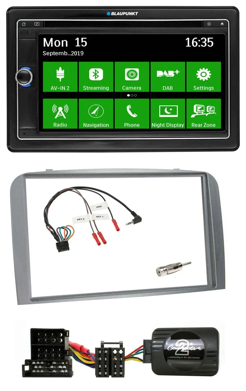 Blaupunkt Bluetooth 2DIN Lenkrad DAB USB TMC Navigation für Alfa Romeo 147 GT 04