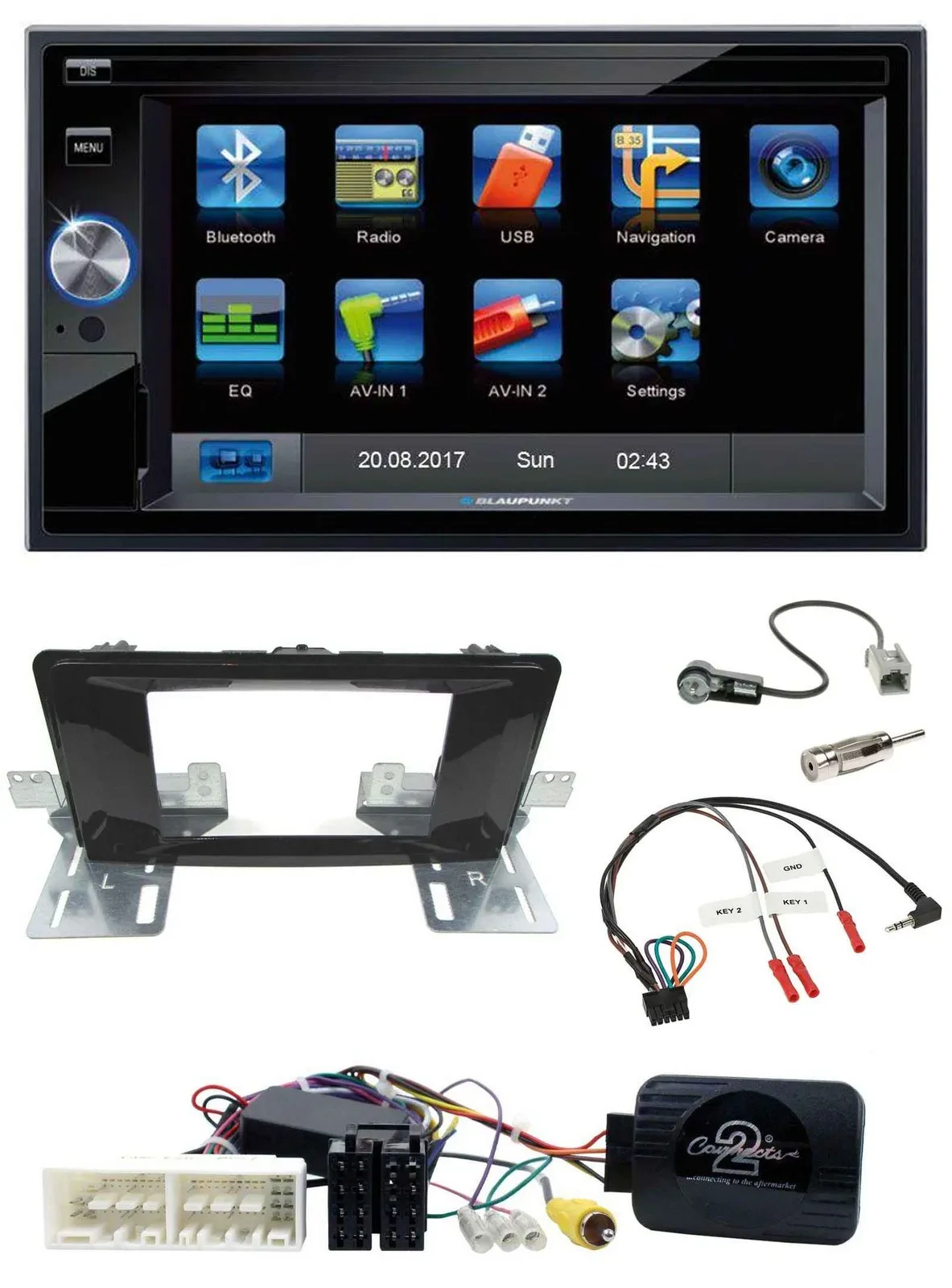 Blaupunkt Lenkrad USB Bluetooth TMC 2DIN Navigation für Hyundai H 350 ab 2016