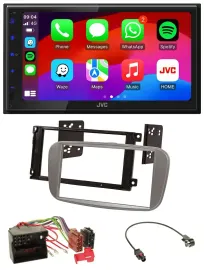 Автомагнитола JVC 2DIN Bluetooth DAB USB MP3 для Ford Focus/Galaxy/C-Max (с 2007), серебристая
