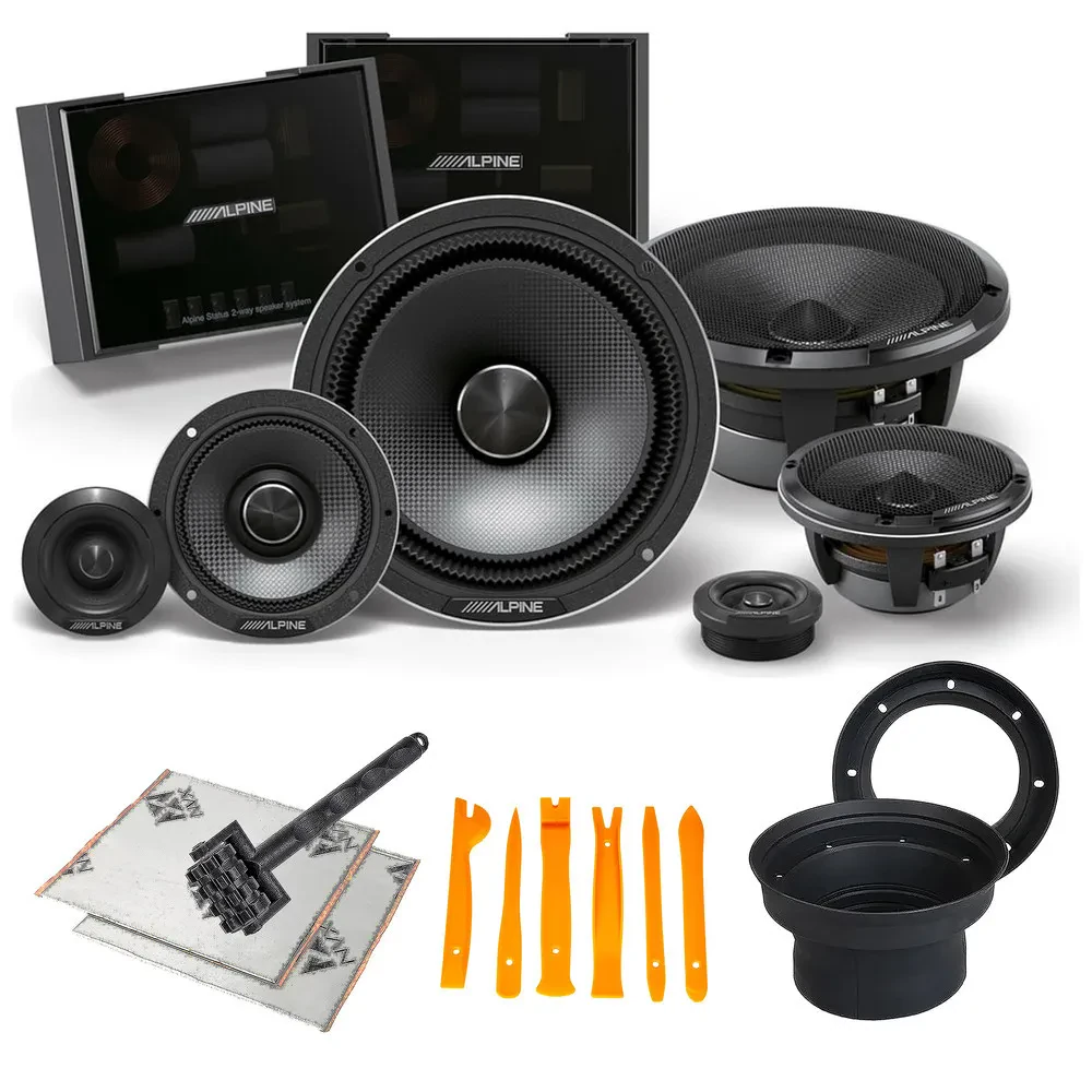 Alpine HDZ-653S 6.5” Shallow Component Speakers + Accessories