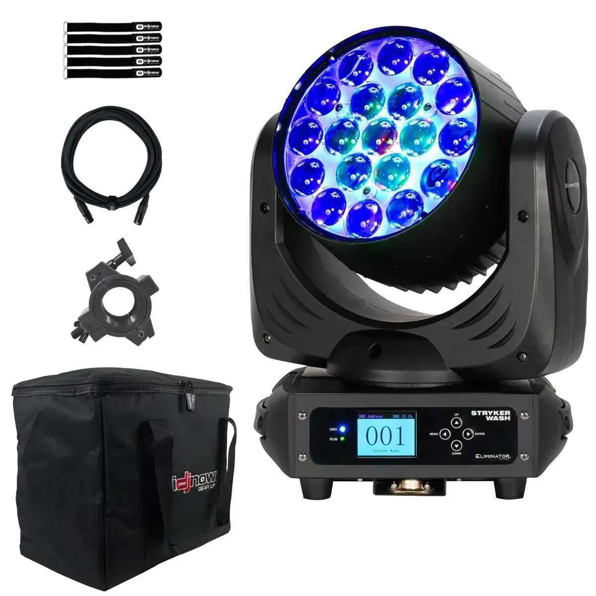 Прибор с полным движением Eliminator Lighting STRYKER WASH LED DMX с аксессуарами