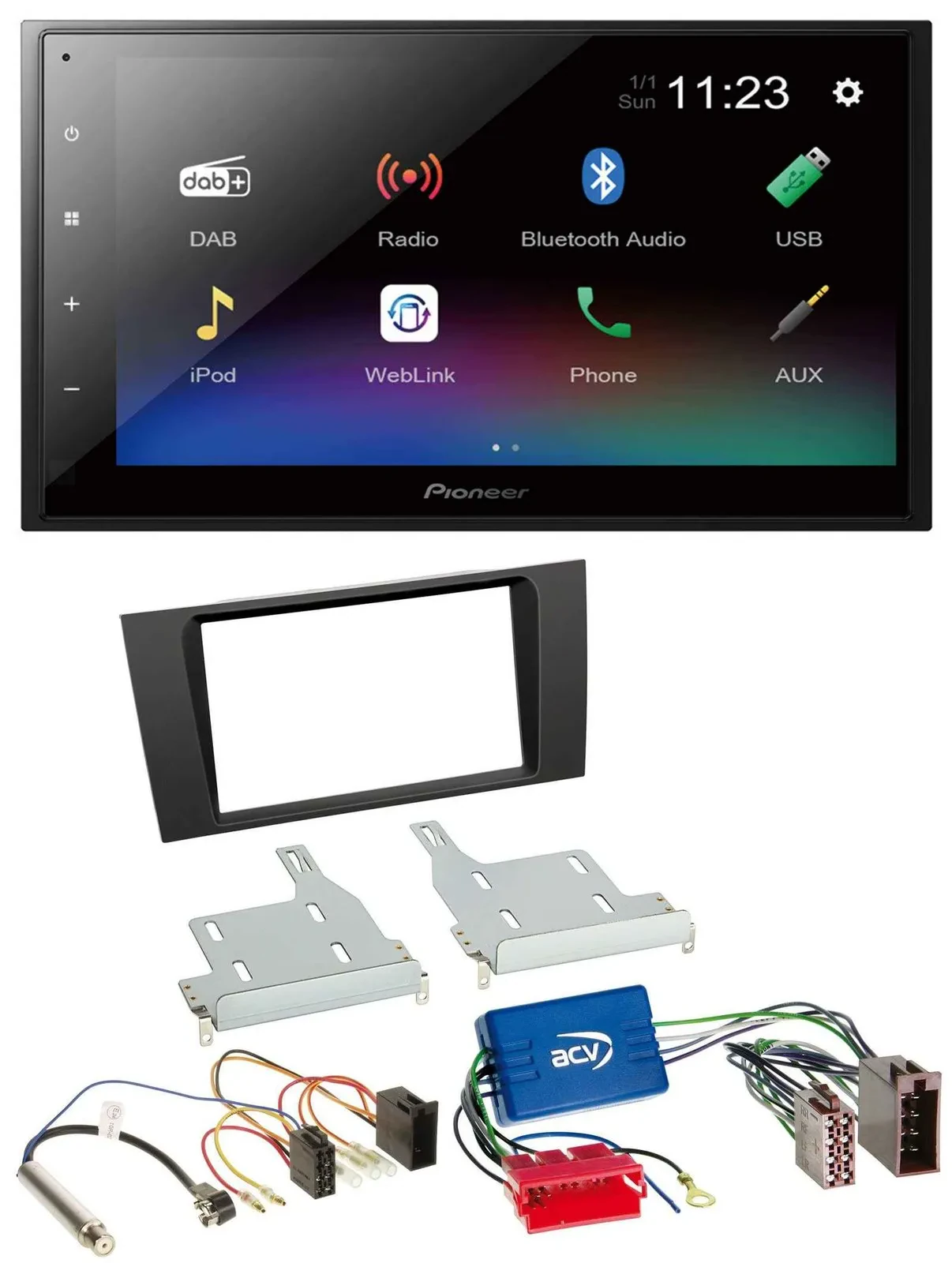 Pioneer USB Bluetooth DAB 2DIN MP3 Autoradio für Audi A4 99-01 B5 Symphony Aktiv