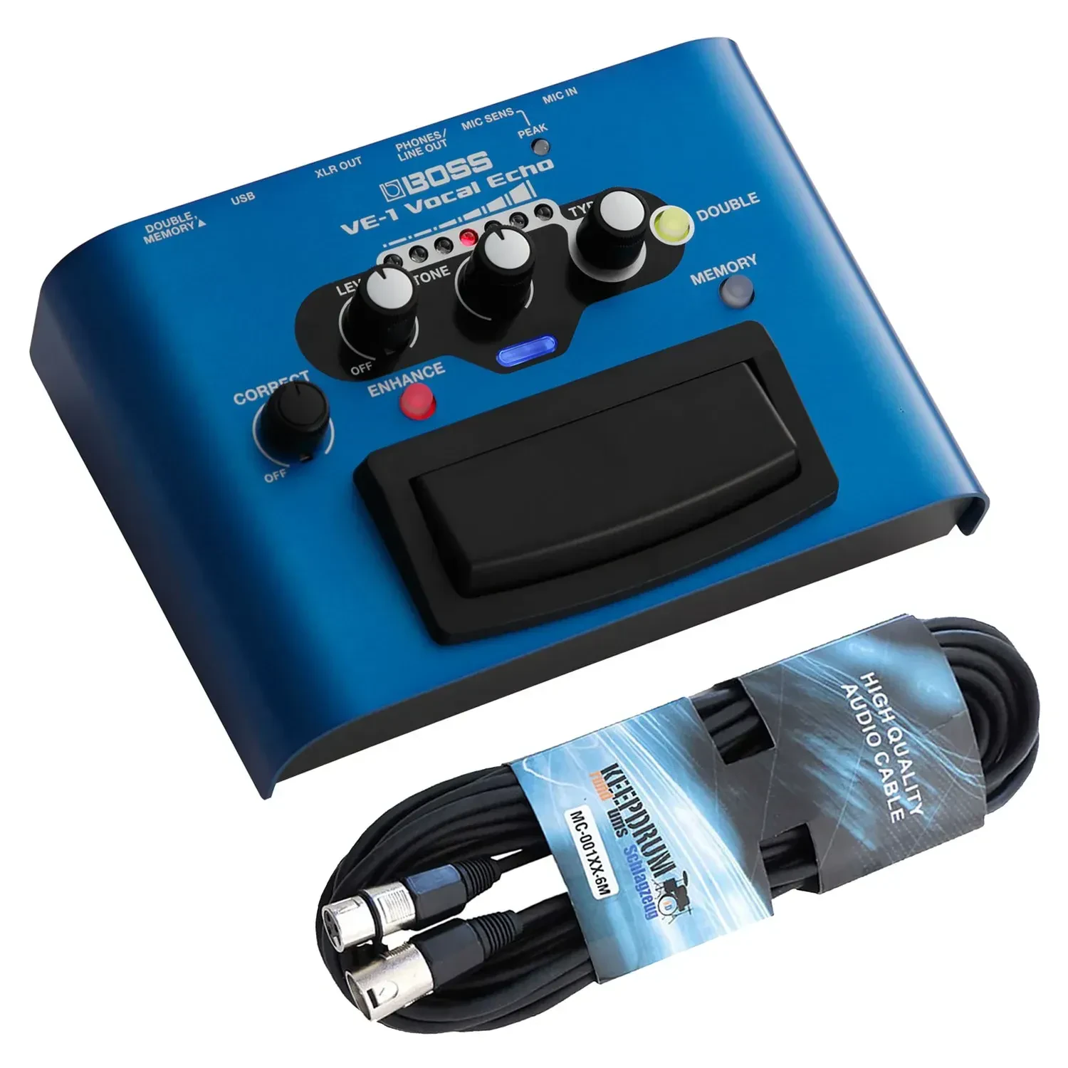 Вокальный процессор BOSS VE-1 Vocal Echo с кабелем