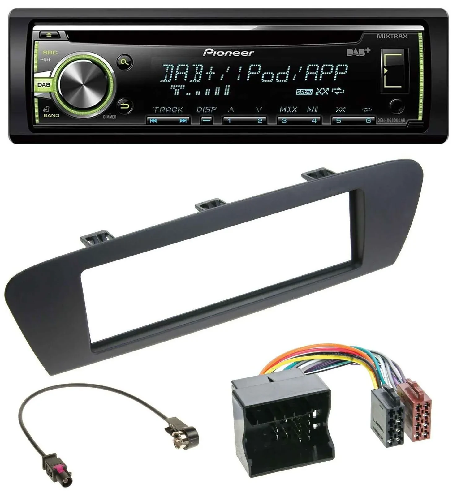 Pioneer DAB USB MP3 AUX CD Autoradio für Renault Scenic (ab 12) - braun