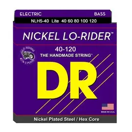 Струны для бас-гитары DR Strings NICKEL LO-RIDER DR NLH5-40, 40 - 120