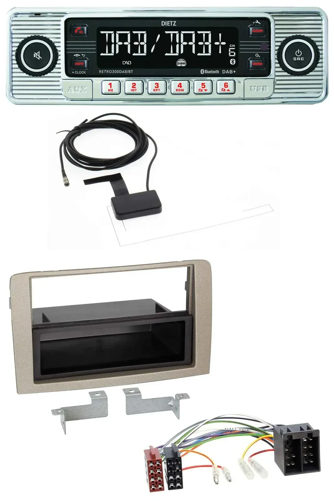 Dietz Bluetooth USB MP3 DAB Autoradio für Lancia Musa (ab 2005)