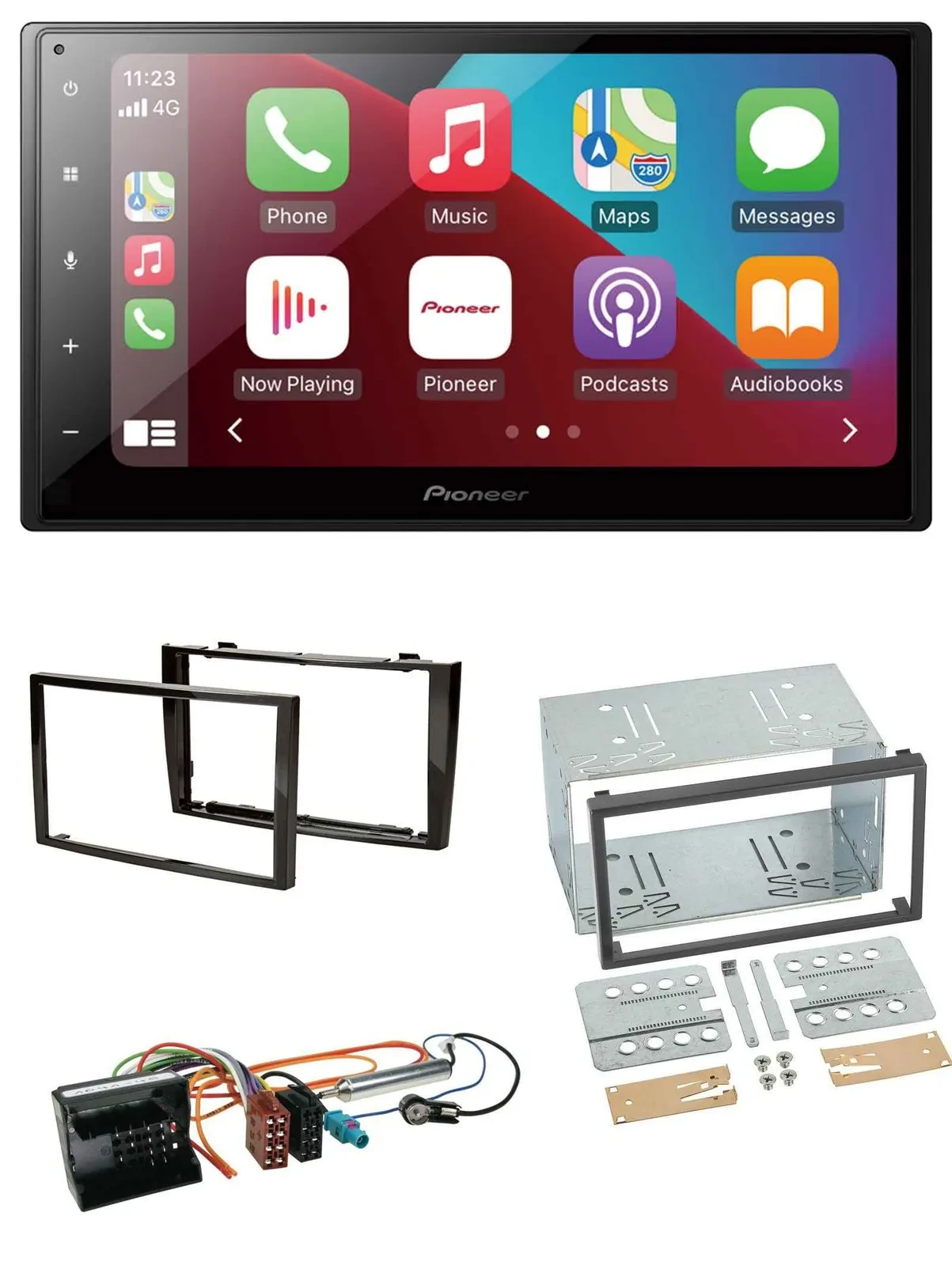 Автомагнитола для Peugeot 308 (2007–2009) Pioneer 2-DIN, DAB, Bluetooth, USB, MP3, черный