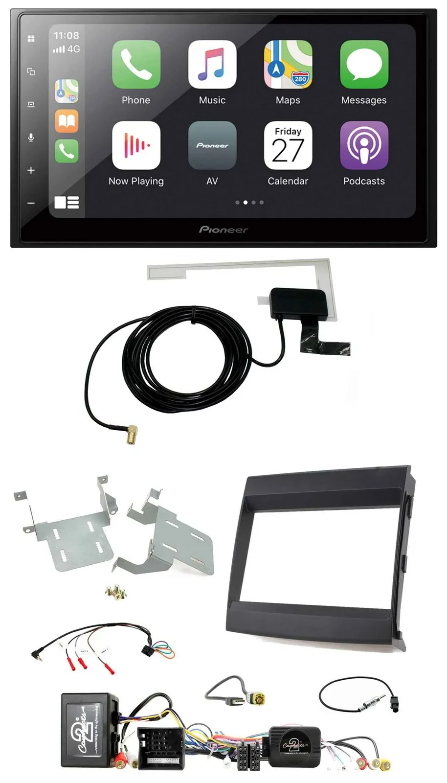 Pioneer USB Lenkrad 2DIN Bluetooth DAB Autoradio für Porsche Cayenne MOST-Sounds