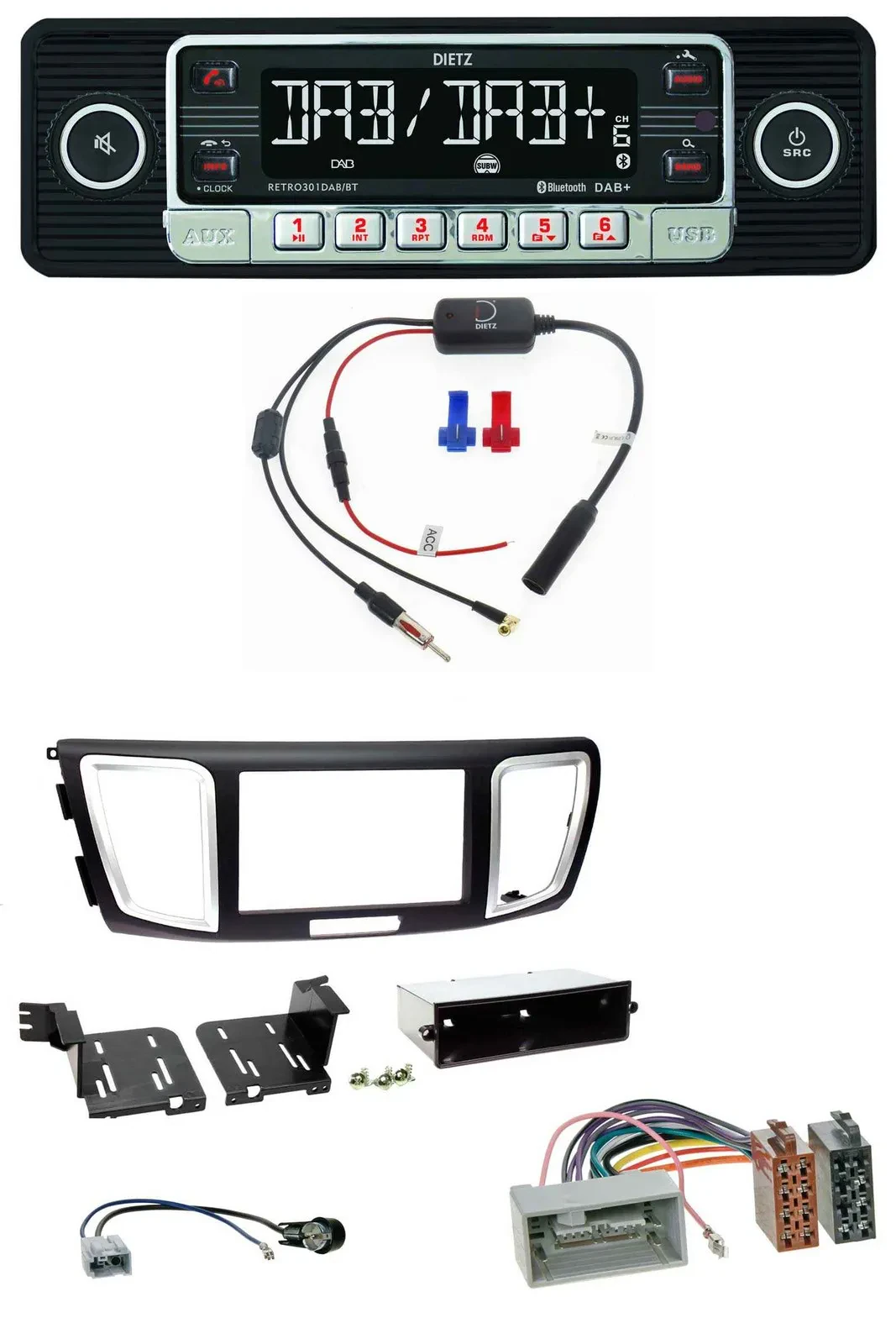 Dietz MP3 DAB Bluetooth USB Autoradio für Honda Accord (ab 2011)