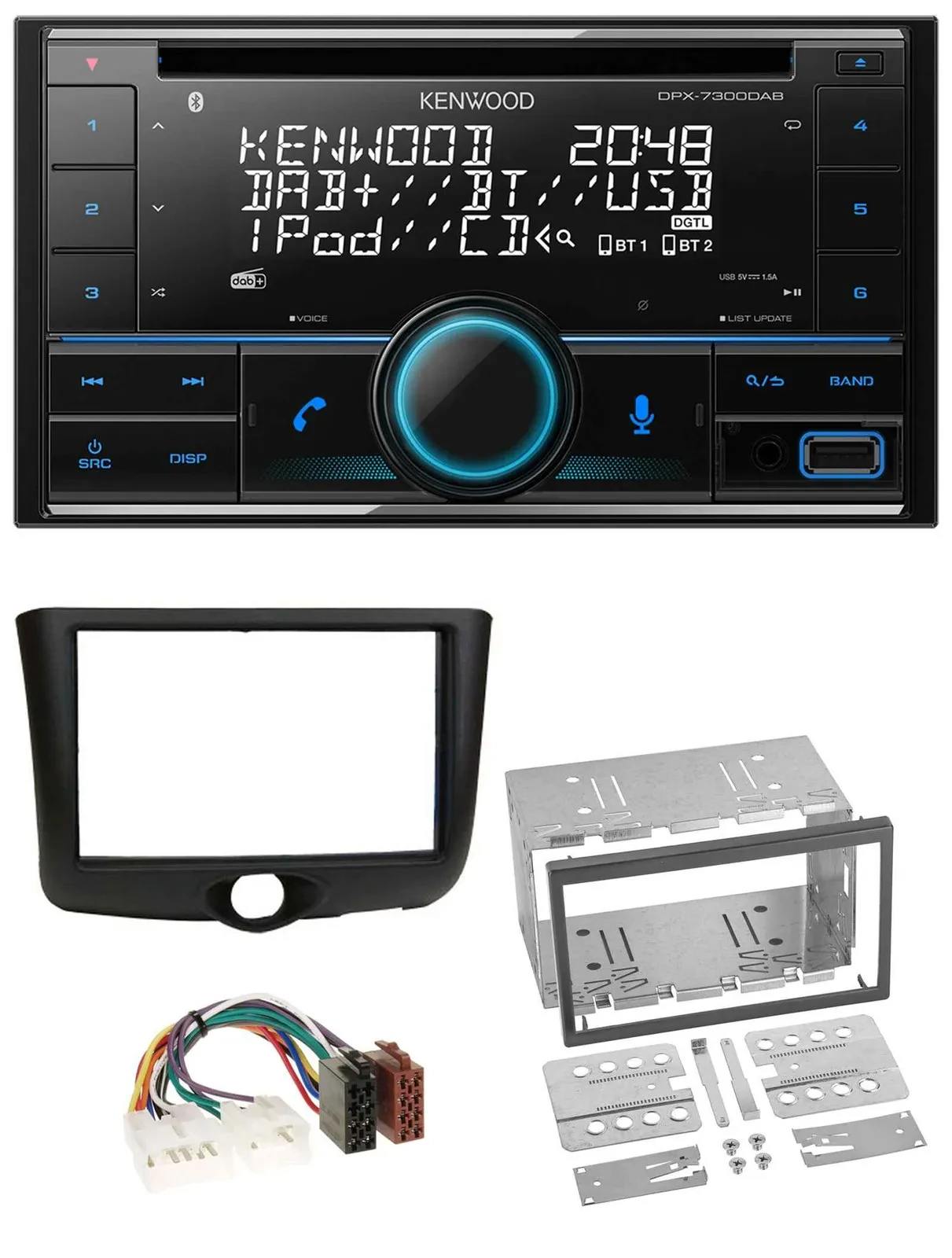 Kenwood CD 2DIN DAB USB MP3 Bluetooth Autoradio für Toyota Yaris (1999-2003)