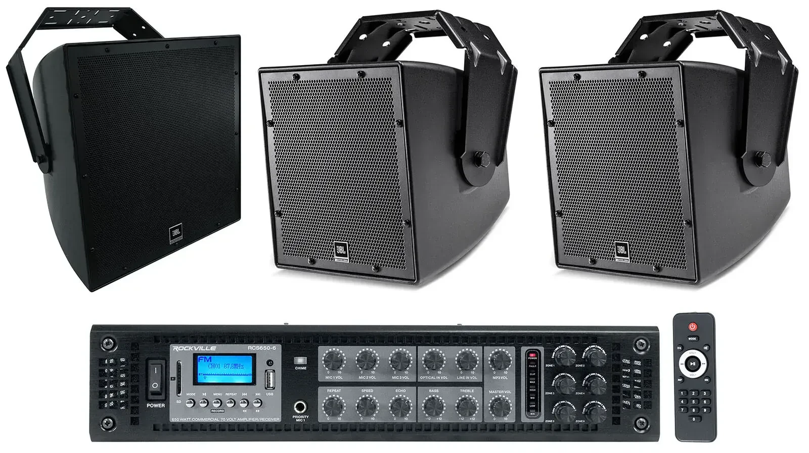 Трансляционный усилитель Rockville RCS650 Black с комплектом акустики