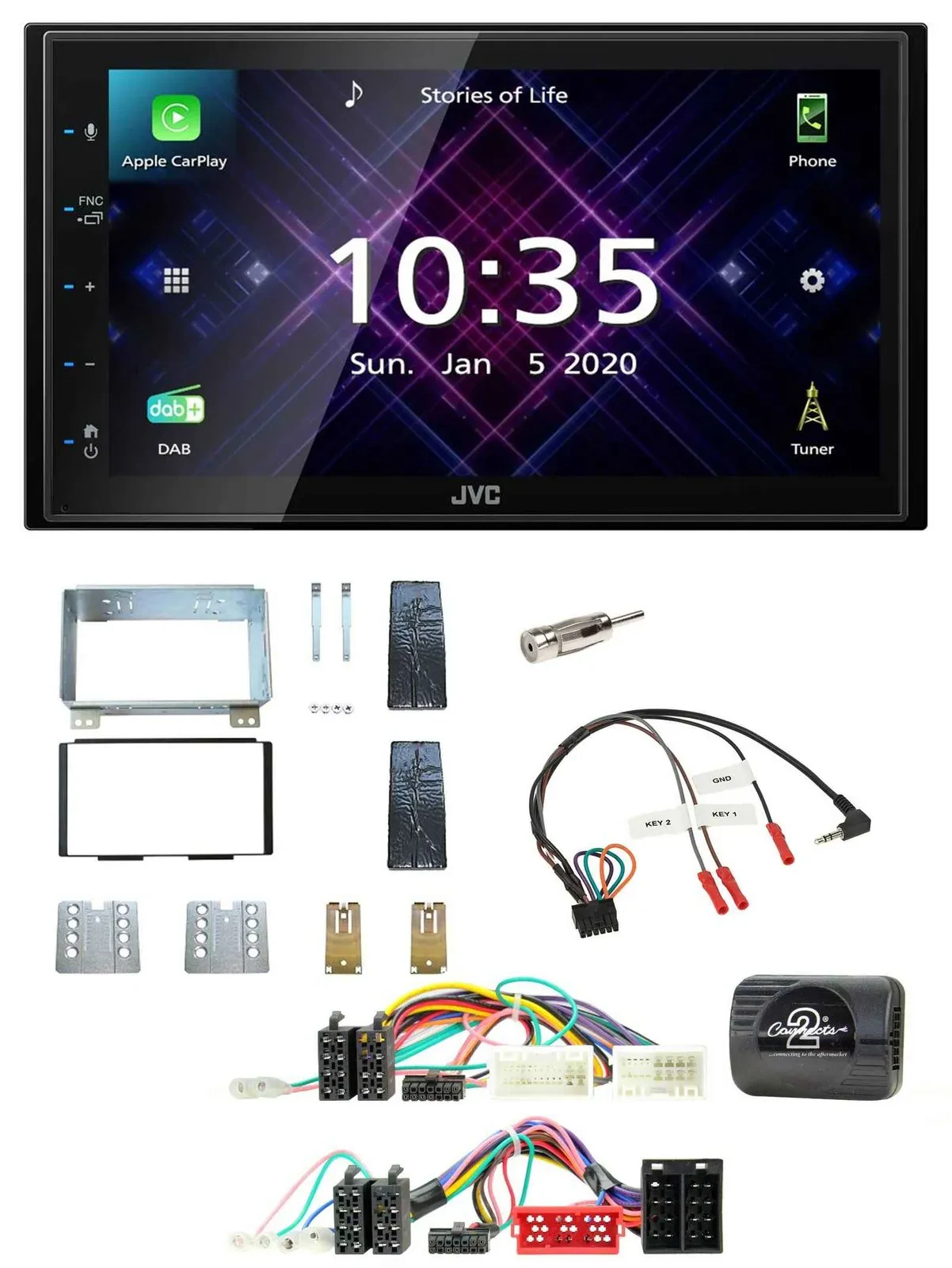 JVC DAB 2DIN Lenkrad Bluetooth USB Autoradio für KIA Carnival II VQ 2006-2011