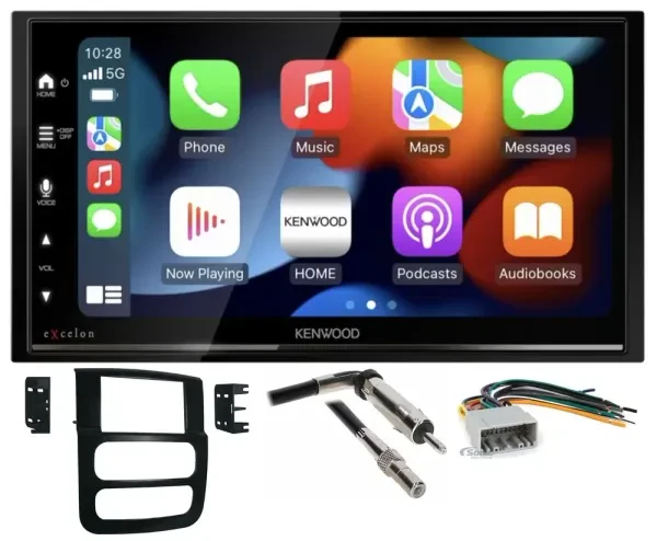 2002-2008 Dodge Ram 1500 Kenwood Double DIN Bluetooth Car Stereo Upgrade