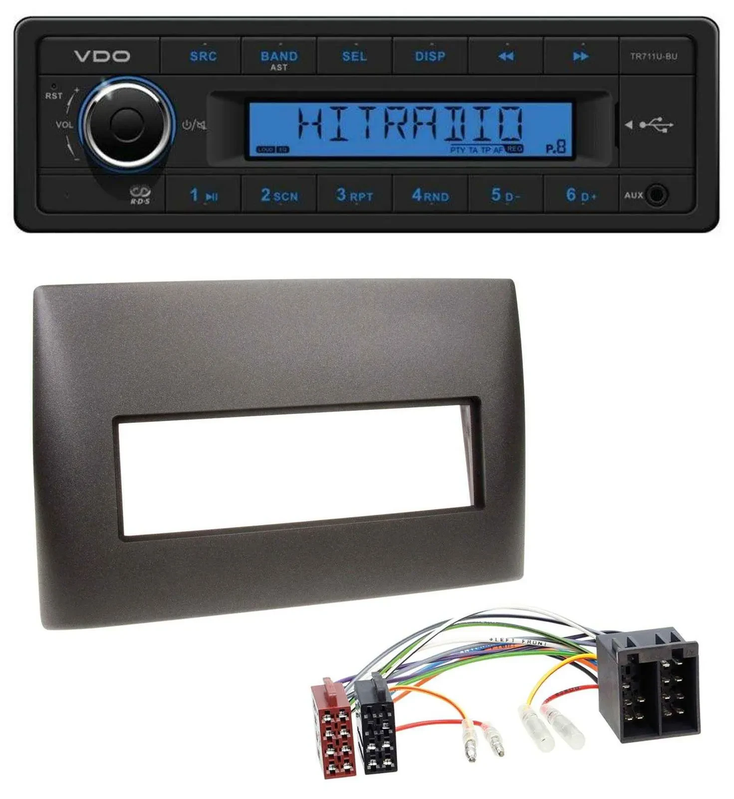 VDO AUX 1DIN MP3 USB Autoradio für Fiat Stilo (192, 2001-2008)