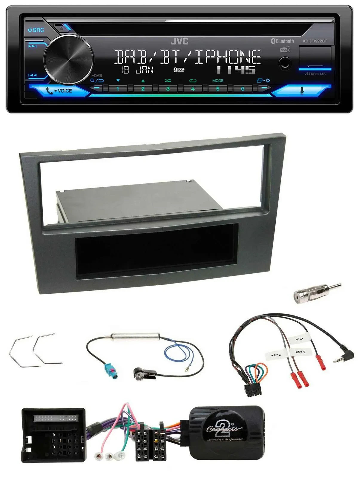 JVC Bluetooth Lenkrad USB DAB CD Autoradio für Opel Antara Astra H Zafira B char