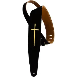 Ремень для гитары Henry Heller HP25ESCR-01 Suede Cross Series Black