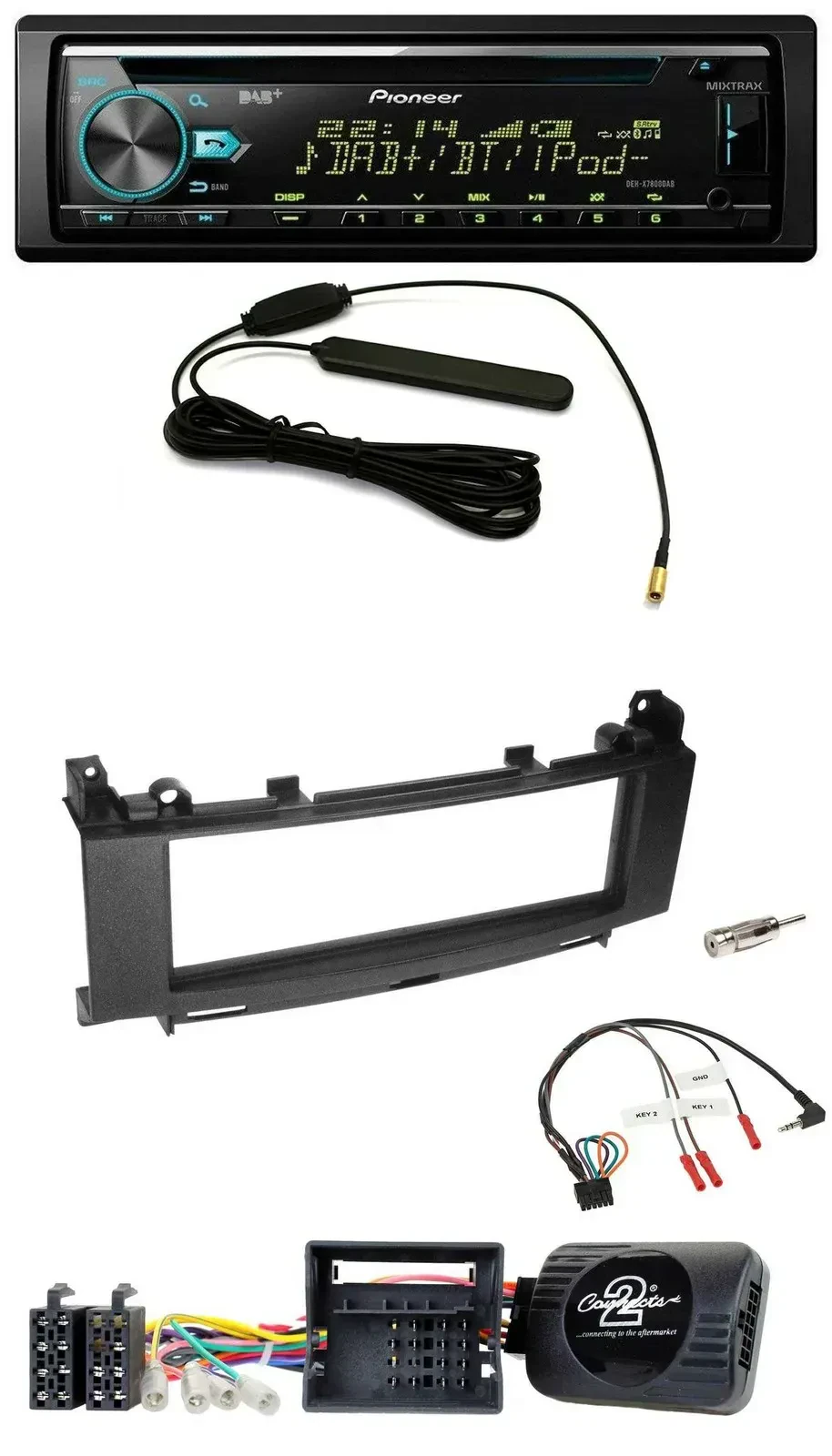 Pioneer CD MP3 Lenkrad DAB USB Autoradio für Mercedes A-Klasse 05-12 B-Klasse 05