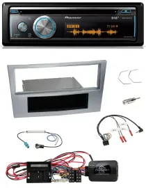 Pioneer Lenkrad DAB USB CD Bluetooth Autoradio für Opel Corsa D matt-chrom 09-14