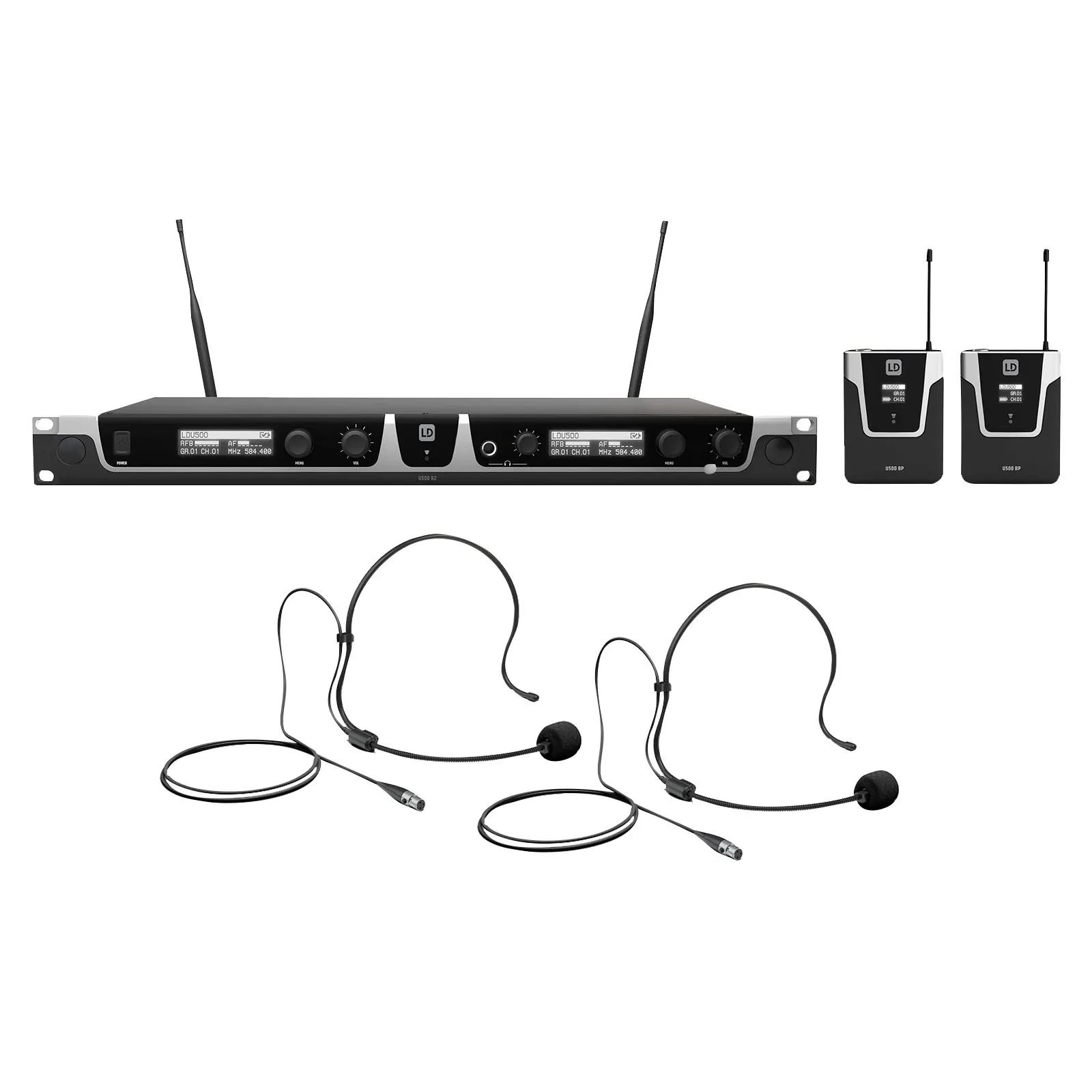 LD Systems U505.1 BPH 2 Dual Wireless System with Bodypacks & Headsets