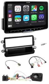 Автомагнитола для Dacia Alpine Bluetooth, USB, DAB, поддержка кнопок на руле, чёрный (piano black)