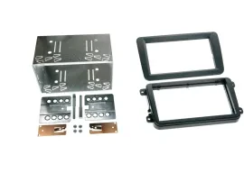 Einbaurahmen Set Doppel DIN Autoradio für Seat Skoda VW schwarz Rubber Touch
