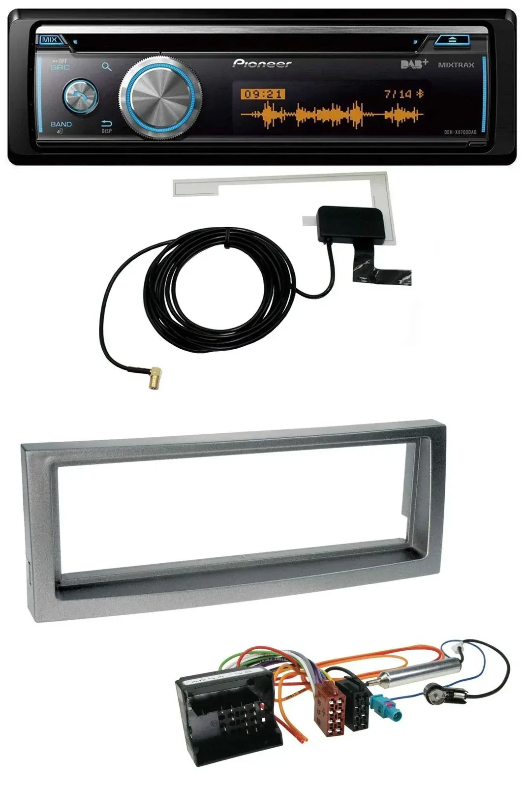 Автомагнитола для Citroen C5/Peugeot 407 (с 2004) Pioneer Bluetooth, DAB, CD/USB, MP3, серый