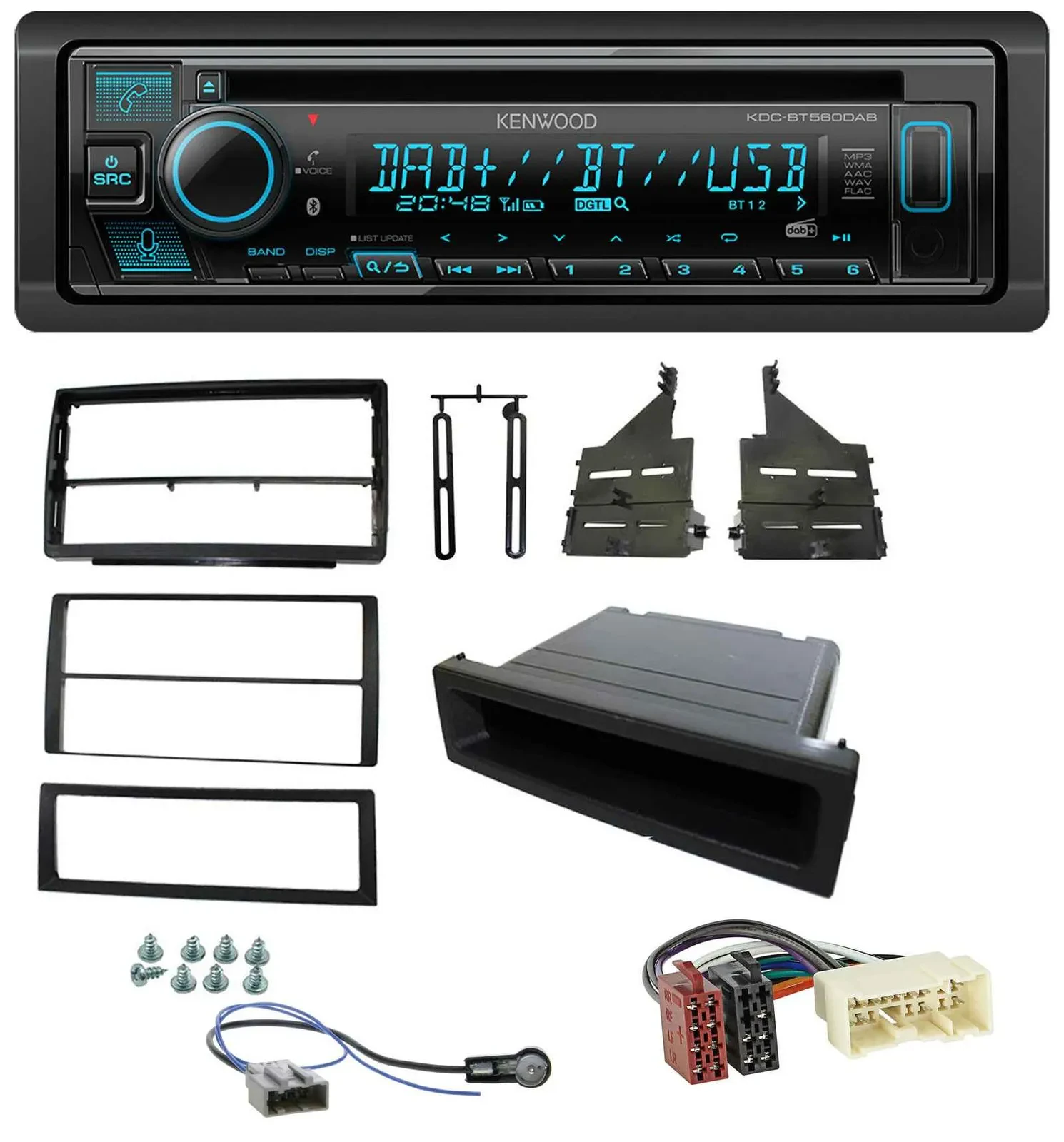 Автомагнитола для Nissan Altima (L31, 2005-2006) Kenwood Bluetooth DAB CD MP3 USB