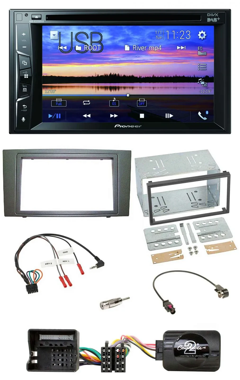 Pioneer Bluetooth 2DIN USB DVD DAB Lenkrad Autoradio für Ford Mondeo 2003-2007 s