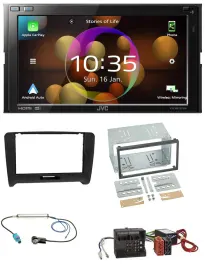 JVC DAB MP3 2DIN Bluetooth USB Autoradio für Audi TT 06-14 Aktivsystem Quadlock