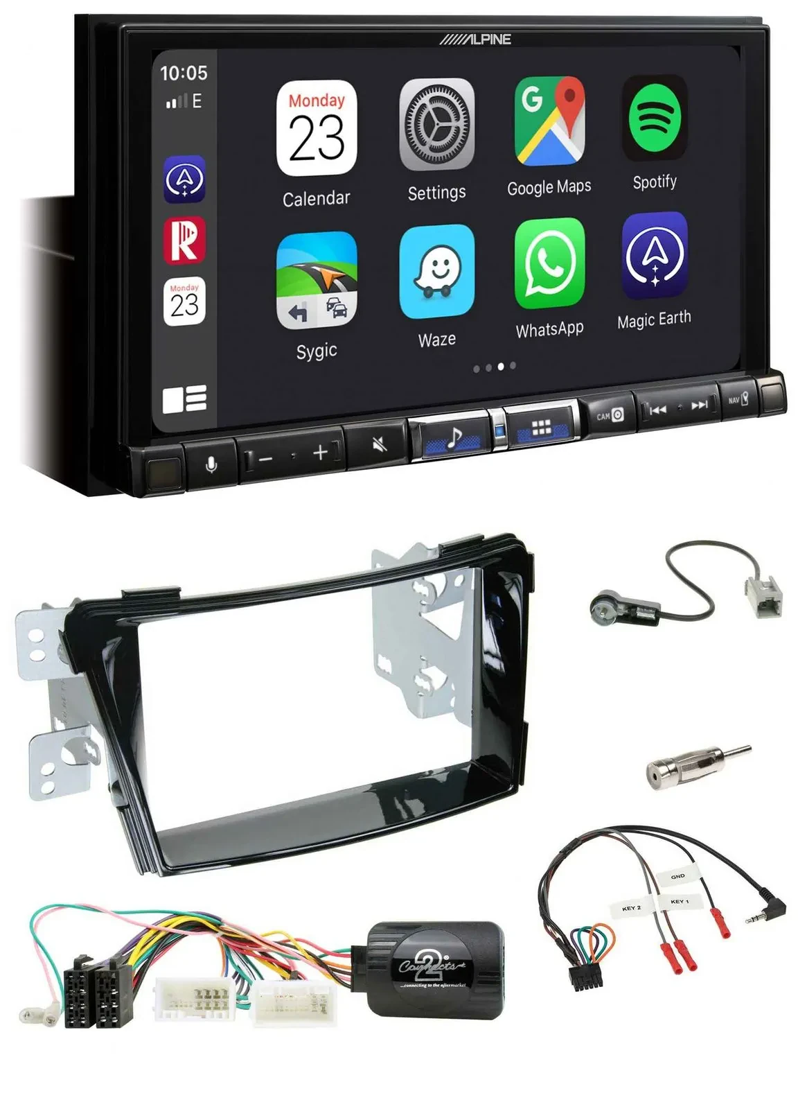 Alpine 2DIN DAB USB Lenkrad Bluetooth Autoradio für Hyundai i40 ab 2011 VF Klavi