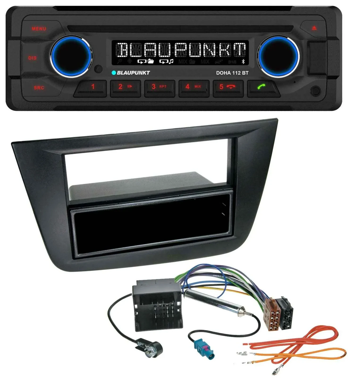 Blaupunkt AUX MP3 CD Bluetooth USB Autoradio für Seat Toledo Altea ab 05 schwarz
