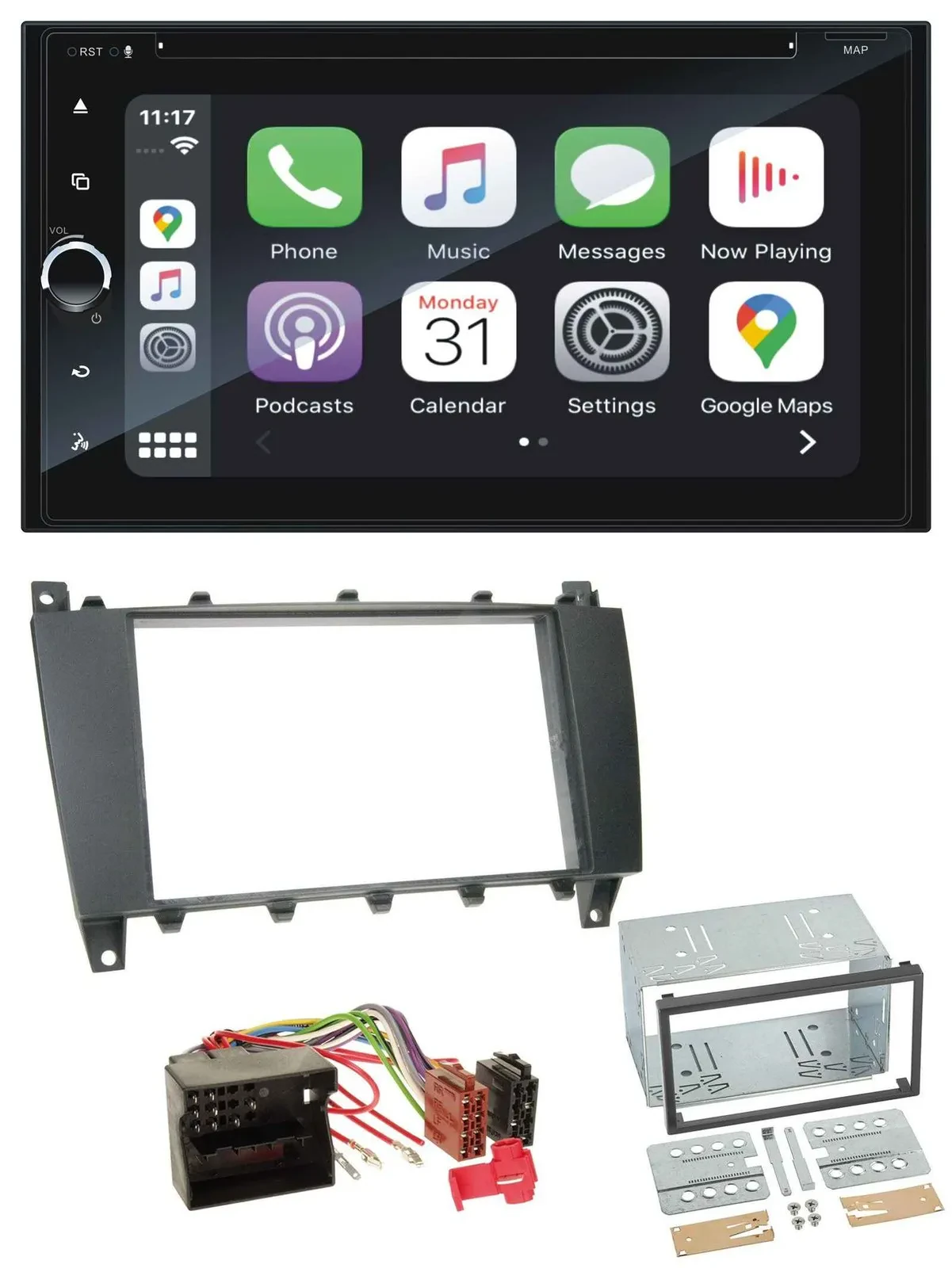 Blaupunkt 2DIN Bluetooth DAB USB DVD MP3 Autoradio für Mercedes C-Klasse