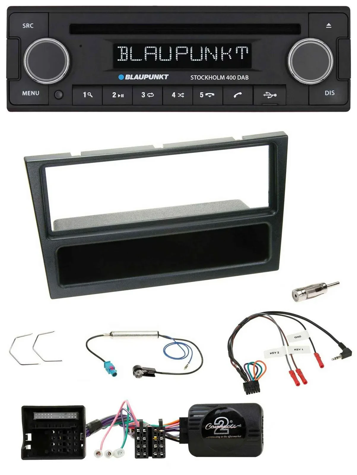 Blaupunkt Lenkrad Bluetooth DAB CD USB Autoradio für Opel Corsa C 2004-2006 schw